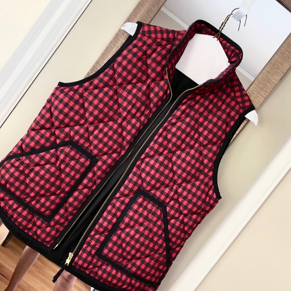 J. Crew buffalo check vest
